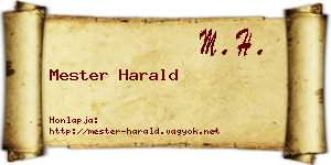 Mester Harald névjegykártya